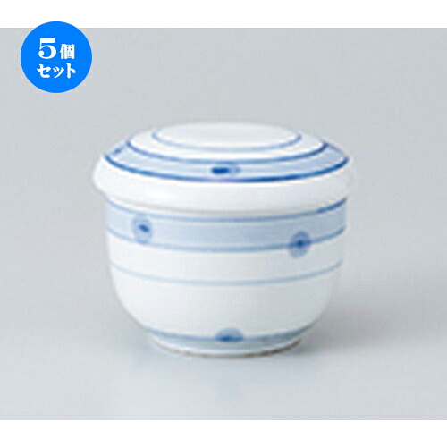 5個セット 蒸碗 / ダミライン丸型むし碗 [ 7.4 x 6.8cm・130cc ] | 茶碗蒸し ちゃわんむし 蒸し器 寿司屋 碗 むし碗 食器 業務用 飲食店 おしゃれ かわいい ギフト プレゼント 引き出物 誕生日 贈り物 贈答品 食器セット