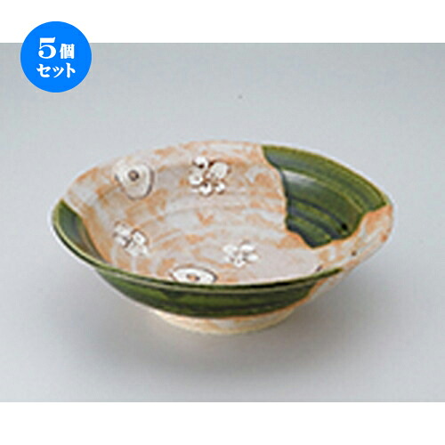 5個セット☆ 盛込鉢 ☆ 織部8.0丸鉢 [ 24.6 x 7.5cm ］ | 盛り鉢 盛鉢 万能 取り鉢 おすすめ 食器 業務用 飲食店 カフェ うつわ 器 おしゃれ かわいい お洒落 可愛い おしゃれ かわいい お洒落 可愛い 食器セット