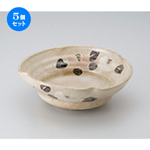 5個セット ☆ 多用鉢 ☆ 黄粉引椿文木瓜鉢 [ 19 x 20.5 x 6.8cm ］ | 中鉢 盛鉢 取り鉢 ボウル 中 おすすめ 人気 食器 業務用 飲食店 カフェ うつわ 器 おしゃれ かわいい お洒落 ギフト プレゼント 引き出物 内祝い 結婚祝い 誕生日 贈り物 贈答品 食器セット