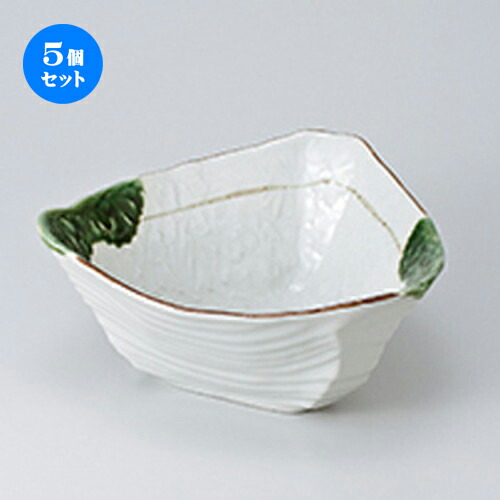 5個セット ☆ 多用鉢 ☆ 織部流し三角大鉢 [ 23 x 22.5 x 10cm ］ | 中鉢 盛鉢 取り鉢 ボウル 中 おすすめ 人気 食器 業務用 飲食店 カフェ うつわ 器 おしゃれ かわいい お洒落 ギフト プレゼント 引き出物 内祝い 結婚祝い 誕生日 贈り物 贈答品 食器セット