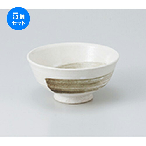 5個セット☆ 飯椀 ☆ 刷毛目飯碗（中）（白） [ 12.5 x 6cm ］ | ちゃわん お茶碗 飯碗 ご飯茶碗 白米 人気 おすすめ 食器 業務用 飲食店 カフェ うつわ 器 おしゃれ かわいい ギフト プレゼント 引き出物 誕生日 贈り物 贈答品 食器セット