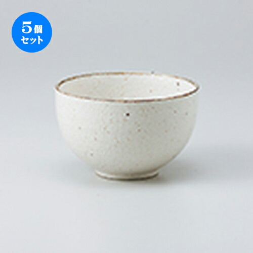 5個セット☆ 茶漬碗 ☆ 口錆白唐津4.0多用丼 [ 11.7 x 7.3cm ］ | ライス丼 小鉢 お茶碗 ご飯 お好み丼 おすすめ 食器 業務用 飲食店 カフェ うつわ 器 おしゃれ かわいい お洒落 可愛い ギフト プレゼント 引き出物 内祝い 結婚祝い 誕生日 贈り物 贈答品 食器セット