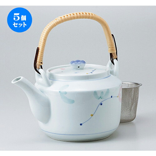 5個セット 土瓶 / スイトピー8号土瓶（Uアミ付） [ 16 x 13.8cm 1700cc ] | ポット 急須 土瓶 お茶 大きい 一服 まったり 人気 おすすめ 食器 業務用 飲食店 カフェ うつわ 器 おしゃれ かわいい ギフト プレゼント 引き出物 誕生日 贈り物 贈答品 食器セット｜せともの本舗