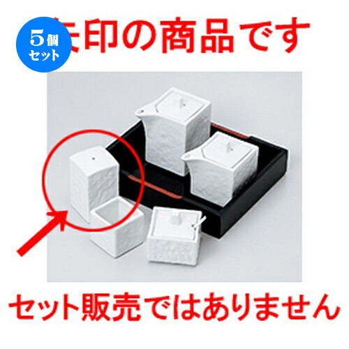 5個セット☆ カスター ☆ 白磁四角振掛 [ 4 x 4 x 7cm ］ | 保存 キャニスター 厨房 プロ 小分け容器 保存容器 卓上 調味料 おすすめ 人気 食器 業務用 飲食店 うつわ 器 おしゃれ かわいい お洒落 可愛い ギフト プレゼント 引き出物 内祝い 結婚祝い 誕生日 食器セット