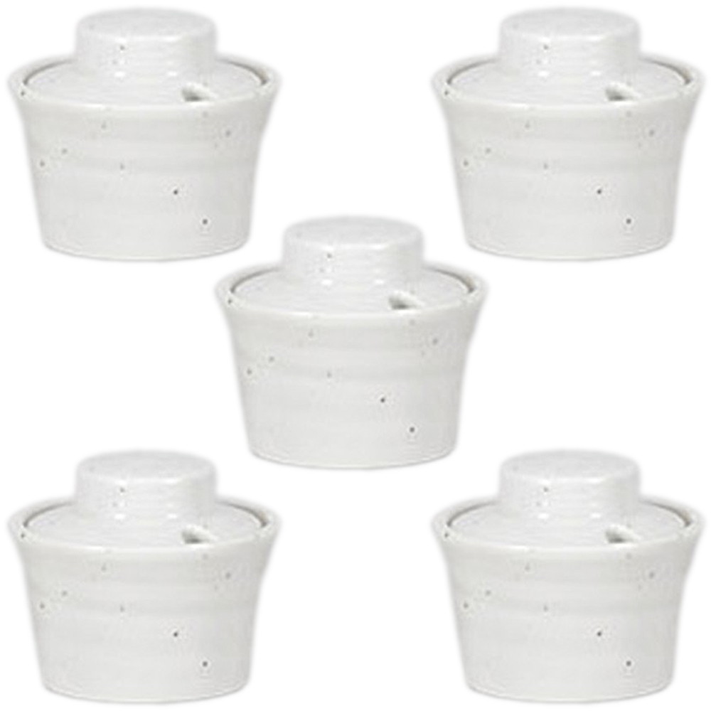 5個セット☆ カスター ☆ 粉引はんてん広口薬味入 [ 6 x 5cm ］ | 保存 キャニスター 厨房 プロ 小分け容器 保存容器 卓上 調味料 おすすめ 人気 食器 業務用 飲食店 カフェ うつわ 器 おしゃれ かわいい お洒落 可愛い ギフト プレゼント 内祝い 結婚祝い 誕生日 食器セット