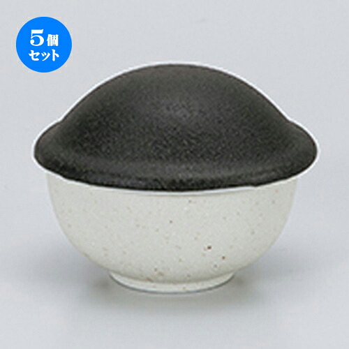5個セット☆ 卓上小物 ☆ 白黒伊賀風姫蓋物 [ 10.7 x 9.5 x 8cm ］ | 人気 おすすめ 食器 業務用 飲食店 カフェ うつわ 器 おしゃれ かわいい ギフト プレゼント 引き出物 誕生日 贈り物 贈答品 卓上 カトラリー 自宅 イベント 食器セット
