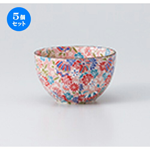 5個セット☆ 千茶 ☆ 京雅（赤）煎茶 [ 9.5 x 5.8cm ・ 240cc ］ | 湯呑 湯のみ せん茶 千茶 一服 人気 おすすめ 食器 業務用 飲食店 カフェ うつわ 器 おしゃれ かわいい ギフト プレゼント 引き出物 誕生日 贈り物 贈答品 食器セット｜せともの本舗