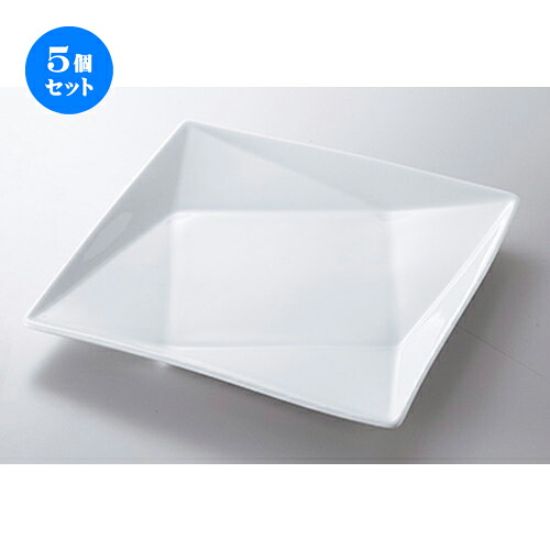 5個セット☆ モダンスタイル ☆ FP20cm角皿（白磁） [ 20.7 x 20.7 x 2.6cm ] | 四角 スクエア スクエアー 角皿 パスタ 人気 おすすめ 食器 洋食器 業務用 飲食店 カフェ うつわ 器 おしゃれ かわいい ギフト プレゼント 引き出物 誕生日 贈り物 贈答品 食器セット｜せともの本舗