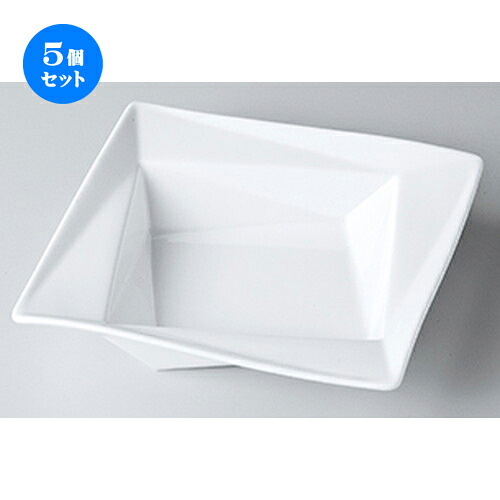 5個セット☆ モダンスタイル ☆ FP 9吋リムスープ（白磁） [ 21.3 x 21.3 x 4.5cm ] | 四角 スクエア スクエアー 角皿 パスタ 人気 おすすめ 食器 洋食器 業務用 飲食店 カフェ うつわ 器 おしゃれ かわいい ギフト プレゼント 引き出物 誕生日 贈り物 贈答品 食器セット