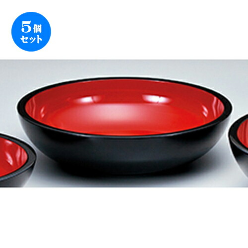 5個セット 尺6 新こね鉢 黒内朱 ［ φ480 x h 125mm ］ | 蕎麦 そば うどん 出前 和食 パーティ おすすめ 人気 食器 業務用 飲食店 カフェ うつわ 器 おしゃれ かわいい お洒落 ギフト プレゼント 引き出物 内祝い 結婚祝い 誕生日 贈り物 贈答品