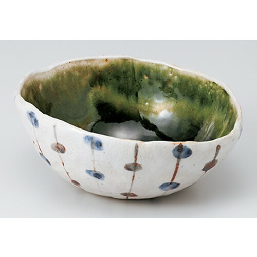 中鉢特選 織部すだれ 玉子鉢 ［ 16.5 x 14.5 x 6.8cm ］ | 中鉢 盛鉢 取り鉢 ボウル 中 おすすめ 人気 食器 業務用 飲食店 カフェ うつわ 器 おしゃれ かわいい お洒落 ギフト プレゼント 引き出物 内祝い 結婚祝い 誕生日 贈り物 贈答品