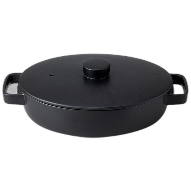 クレイポットオーバルM ブラック [ 33.5 x 21 x 10.5cm 2000cc ] | 土鍋 | おすすめ 人気 食器 業務用 飲食店 カフェ うつわ おしゃれ かわいい 可愛い ギフト プレゼント 引き出物 結婚祝い 誕生日