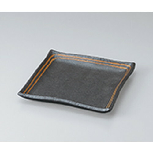 前菜皿 黒ライン7.0正角皿 ［ 20.5 x 20 x 2.8cm ］ | 付出 前菜 アラカルト 人気 おすすめ 食器 業務用 飲食店 カフェ うつわ 器 おしゃれ かわいい ギフト プレゼント 引き出物 誕生日 贈り物 贈答品