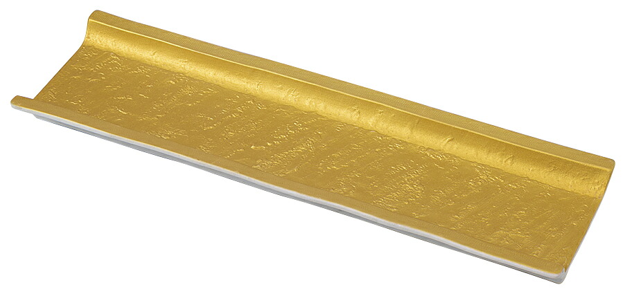 石肌両上り11.0皿ゴールド [33.5×10.3×2.5cm] | 器 食器 和食器 和皿 和食 飲食店 レストラン ホテル カフェ 和カフェ 喫茶店 居酒屋 通販 料亭 業務用 家庭用 贈答 プレゼント ギフト 雑貨店 おしゃれ かわいい お祝い 開店 定食 セット 前菜 盛り合わせ 金色