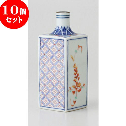 高質で安価 10個セット 酒器 手書花 角徳利 5 7 X 14 9cm230cc 0g 徳利 熱燗 冷酒 お酒 日本酒 バー Bar 晩酌 人気 おすすめ 食器 業務用 飲食店 カフェ うつわ 器 おしゃれ かわいい