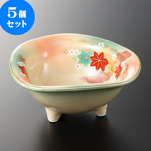 5個セット 特選中鉢 錦春秋 三ツ足小鉢 14 X 13 X 5 8cm 3g 中鉢 盛鉢 取り鉢 ボウル 中 おすすめ 人気 食器 業務用 飲食店 カフェ うつわ 器 おしゃれ かわいい お洒落 ギフト プレゼント 引き出物 内祝い 結婚祝い 誕生日