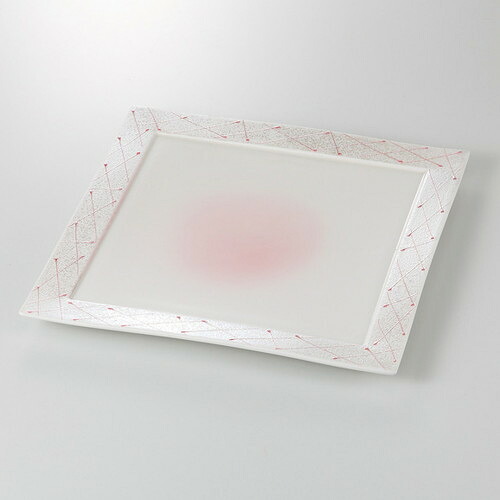 ☆ 前菜皿 ☆ ピンク一珍 正角8.0皿 [ 23.7 x 23.7 x 2.1cm 700g ] | 角 角皿 スクエア 食器 業務用 飲食店 カフェ うつわ 器 おしゃれ かわいい ギフト プレゼント 引き出物 内祝い 結婚祝い 誕生日 贈り物 贈答品 おすすめ