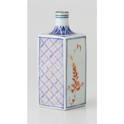 ☆ 酒器 ☆ 手書花 角徳利 [ 5.7 x 14.9cm230cc 200g ] | 徳利 熱燗 冷酒 お酒 日本酒 バー bar 晩酌 人気 おすすめ 食器 業務用 飲食店 カフェ うつわ 器 おしゃれ かわいい ギフト プレゼント 引き出物 誕生日 贈り物 贈答品