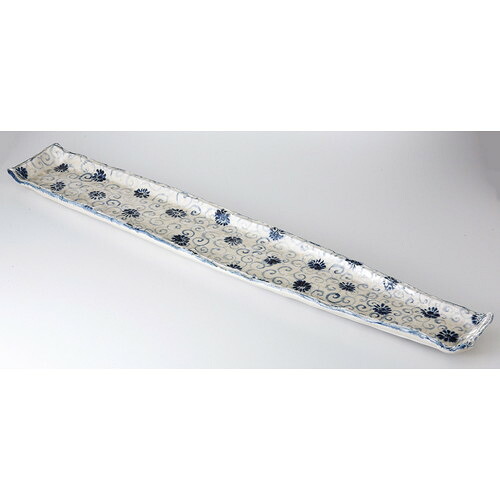 ☆ 特選盛込皿 ☆ 華唐草 長角大盛皿 [ 95 x 15.5 x 4.5cm 3100g ] | 盛り皿 盛皿 人気 おすすめ フルーツ皿 パーティー パスタ皿 食器 業務用 飲食店 カフェ うつわ 器 ギフト プレゼント 引き出物 誕生日 贈り物 贈答品 おしゃれ かわいい｜せともの本舗