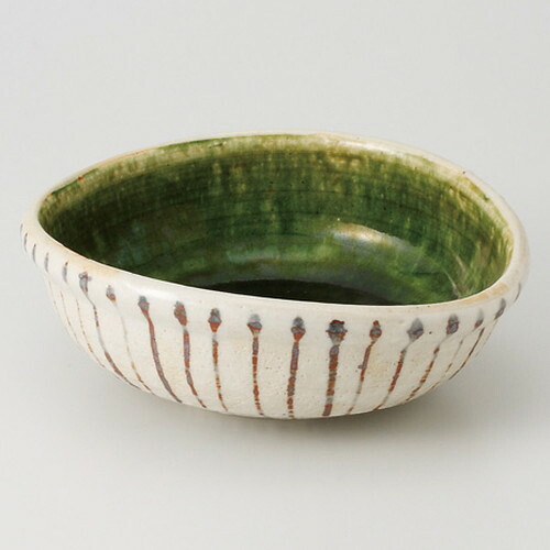 ☆ 特選煮物鉢 ☆ 十草内織部 楕円鉢 [ 19 x 16.5 x 7cm 500g ] | 盛り鉢 盛鉢 万能 取り鉢 おすすめ 食器 業務用 飲食店 カフェ うつわ 器 おしゃれ かわいい お洒落 可愛い おしゃれ かわいい お洒落 可愛い