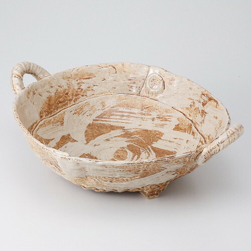 ☆ 盛鉢 ☆ 黄彩 手付鉢 [ 31 x 26.3 x 8.2cm 1100g ] | 盛り鉢 盛鉢 万能 取り鉢 おすすめ 食器 業務用 飲食店 カフェ うつわ 器 おしゃれ かわいい お洒落 可愛い おしゃれ かわいい お洒落 可愛い