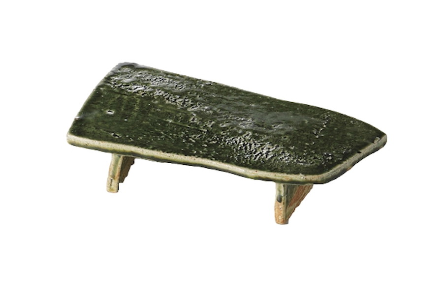 織部(玉山窯） 高足皿(小)[24.2x13x4.9cm] |和食器　高足皿　織部　おすすめ　おしゃれ　伝統