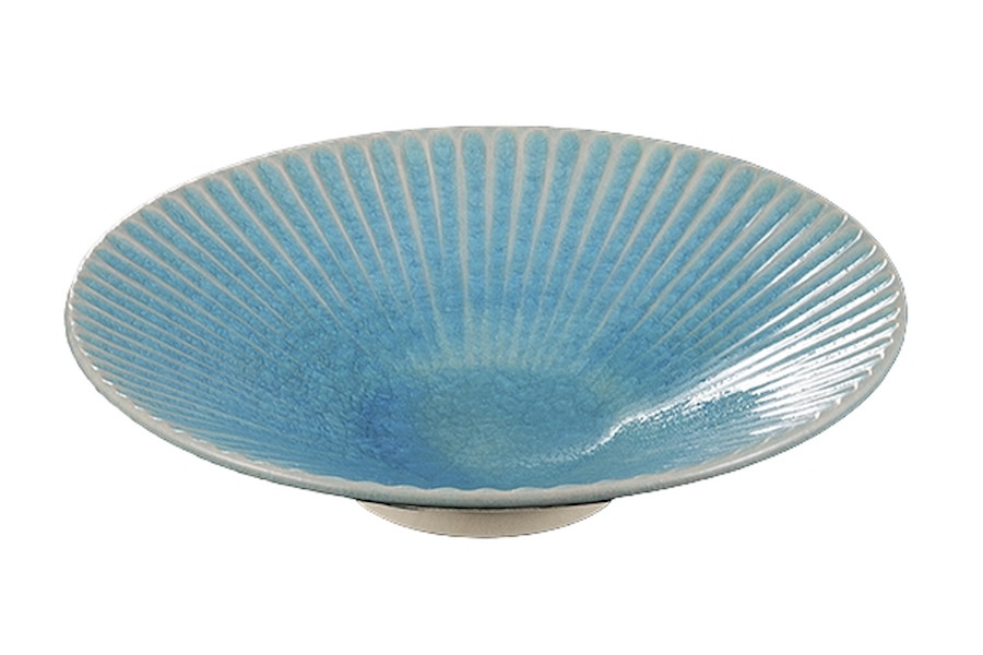 トルコブルー 反7.0鉢[21.5x5.3cm] |和食器　大鉢　おしゃれ　青碧　トルコブルー