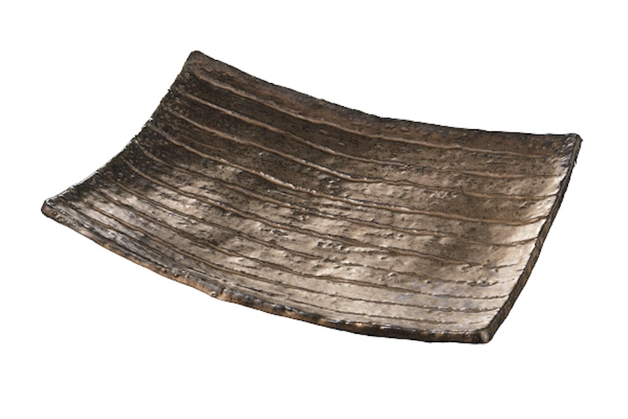 ゴールド窯変 まな板盛皿[35x27.3x6.8cm] |和食器　盛皿　おすすめ　豪華　金色｜せともの本舗