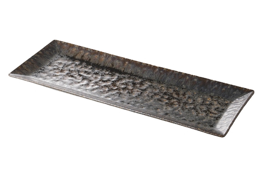 イラボマット 長角盛皿[35.8x15.5x3.5cm] |和食器　黒色　おもてなし　プレゼント　おすすめ