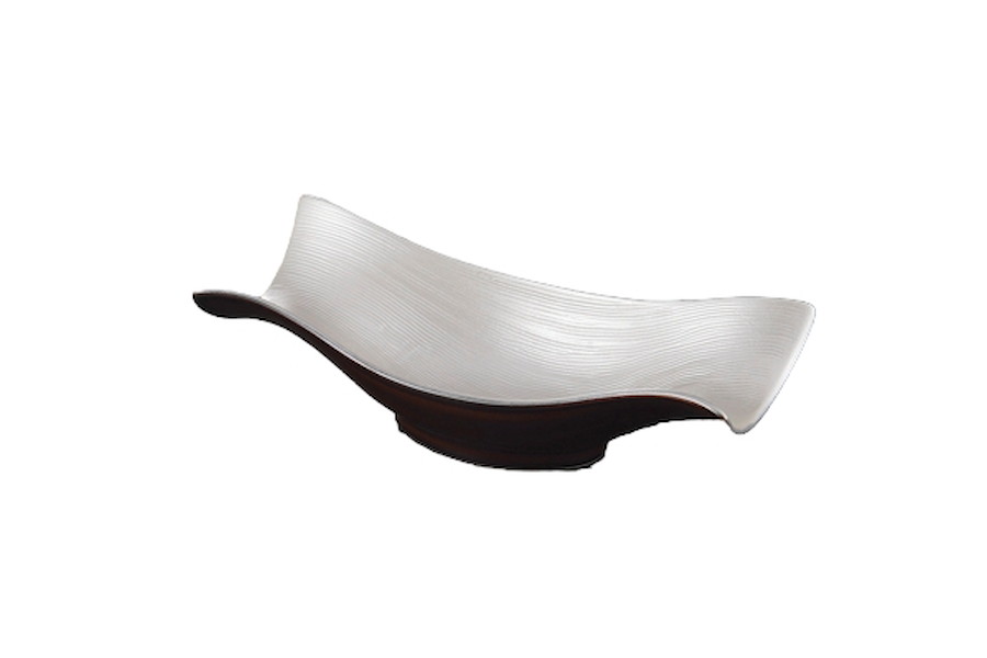 アメ釉内銀 くびれ向付[21.3x9.3x6cm] |和食器　白　おしゃれ　かわいい　おすすめ