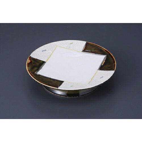 向付 条根織部銀彩高台皿 [19.7 x 19.7 x 4cm] | 和食器 鉢 小鉢 ボウル 浅鉢 料亭 ホテル 食器 業務用 飲食店 カフェ うつわ 器 おしゃれ かわいい ギフト プレゼント 内祝い 誕生日 贈り物 贈答品 おすすめ