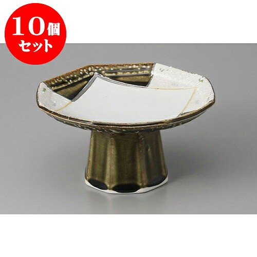 10個セット 向付 織部間取りラスター彩八角高台鉢 [16.7 x 16.7 x 8.4cm] | 和食器 鉢 小鉢 ボウル 浅鉢 料亭 ホテル 食器 業務用 飲食店 カフェ うつわ 器 おしゃれ かわいい ギフト プレゼント 内祝い 誕生日 贈り物 贈答品 おすすめ 食器セット｜せともの本舗