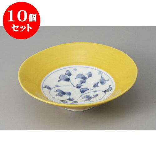 10個セット 向付 有田焼掛け分け唐草(黄)平鉢 [15.4 x 14.8 x 4.4cm] | 和食器 鉢 小鉢 ボウル 浅鉢 料亭 ホテル 食器 業務用 飲食店 カフェ うつわ 器 おしゃれ かわいい ギフト プレゼント 内祝い 誕生日 贈り物 贈答品 おすすめ 食器セット｜せともの本舗