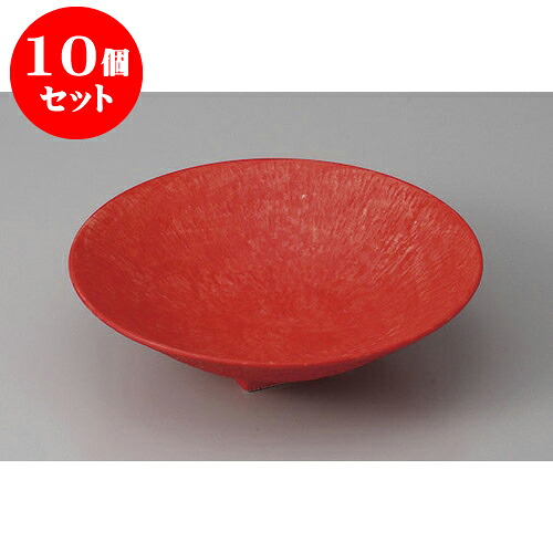 10個セット 向付 ローズ赤トチリ丸皿(小) [17.1 x 4.6cm] | 和食器 鉢 小鉢 ボウル 浅鉢 料亭 ホテル 食器 業務用 飲食店 カフェ うつわ 器 おしゃれ かわいい ギフト プレゼント 内祝い 誕生日 贈り物 贈答品 おすすめ 食器セット