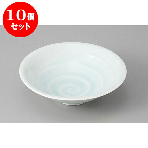 10個セット 向付 青白磁うず潮向附 [15 x 4.4cm] | 和食器 鉢 小鉢 ボウル 浅鉢 料亭 ホテル 食器 業務用 飲食店 カフェ うつわ 器 おしゃれ かわいい ギフト プレゼント 内祝い 誕生日 贈り物 贈答品 おすすめ 食器セット｜せともの本舗