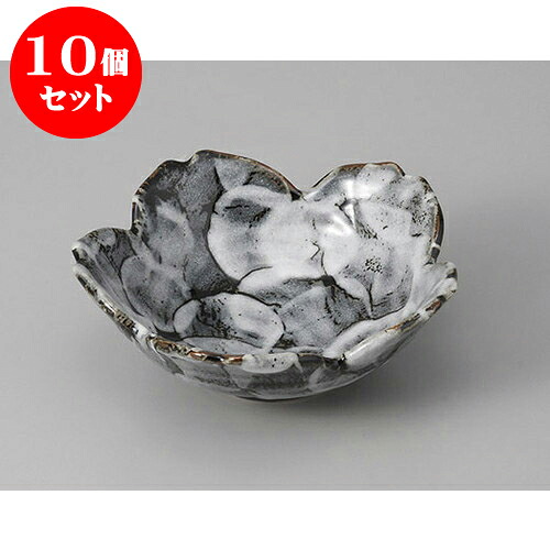 10個セット 中鉢 黒しのサクラ鉢 [15 x 15 x 5.5cm] | 中鉢 盛鉢 取り鉢 ボウル 中 おすすめ 人気 食器 業務用 飲食店 カフェ うつわ 器 おしゃれ かわいい お洒落 ギフト プレゼント 引き出物 内祝い 結婚祝い 誕生日 贈り物 贈答品 食器セット｜せともの本舗