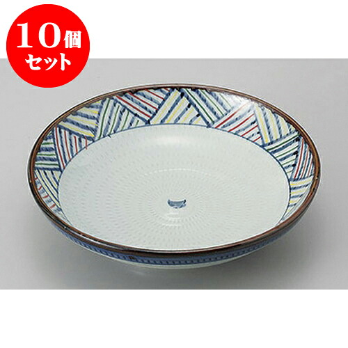 10個セット めん皿・めん鉢 赤絵アジロ7.5パスタ皿 [23.5 x 6.2cm] | そば 蕎麦 めん 麺おすすめ 人気 食器 業務用 飲食店 カフェ うつわ 器 おしゃれ かわいい お洒落 可愛い ギフト プレゼント 引き出物 内祝い 結婚祝い 誕生日 贈り物 贈答品 食器セット