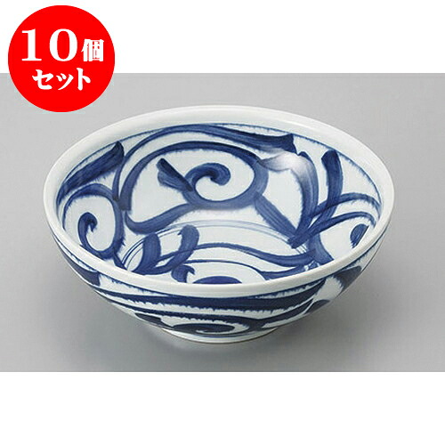 10個セット めん皿・めん鉢 藍草紋麺鉢 [21 x 8.2cm] | そば 蕎麦 めん 麺おすすめ 人気 食器 業務用 飲食店 カフェ うつわ 器 おしゃれ かわいい お洒落 可愛い ギフト プレゼント 引き出物 内祝い 結婚祝い 誕生日 贈り物 贈答品 食器セット