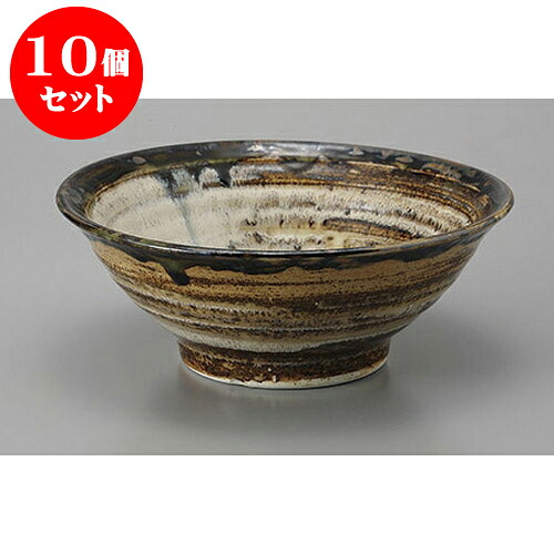 10個セット 丼 白波織部流し6.5ソバ丼 [20 x 7.8cm] | お好み丼 丼ぶり カフェ丼 鉢 ラーメン そば うどん ボウル 食器 業務用 飲食店 カフェ うつわ 器 おしゃれ かわいい ギフト プレゼント 誕生日 贈り物 贈答品 食器セット｜せともの本舗