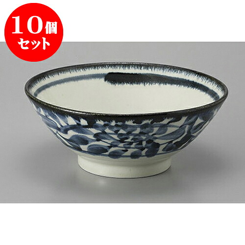 10個セット 丼 藍唐草5.8そば丼 [17.7 x 7.6cm] | お好み丼 丼ぶり カフェ丼 鉢 ラーメン そば うどん ボウル 食器 業務用 飲食店 カフェ うつわ 器 おしゃれ かわいい ギフト プレゼント 誕生日 贈り物 贈答品 食器セット｜せともの本舗