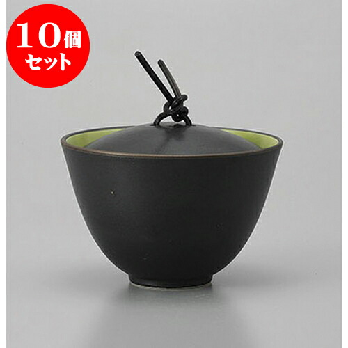 10個セット 飯器 グリーン蓋物 [11.3 x 8.5cm] 土物 | ちゃわん お茶碗 飯碗 ご飯茶碗 白米 人気 おすすめ 食器 業務用 飲食店 カフェ うつわ 器 おしゃれ かわいい ギフト プレゼント 引き出物 誕生日 贈り物 贈答品 食器セット