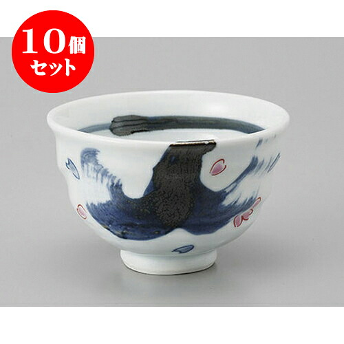10個セット 千茶 ゴスハケメ桜ちらしゆったり千茶 [10 x 6.5cm] | 湯呑 湯のみ せん茶 千茶 一服 人気 おすすめ 食器 業務用 飲食店 カフェ うつわ 器 おしゃれ かわいい ギフト プレゼント 引き出物 誕生日 贈り物 贈答品 食器セット