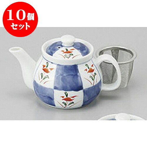 10個セット 土瓶 市松小花マイポット(U) [200cc] | ポット 急須 土瓶 紅茶 コーヒー まったり 人気 おすすめ 食器 業務用 飲食店 カフェ うつわ 器 おしゃれ かわいい ギフト プレゼント 引き出物 誕生日 贈り物 贈答品 食器セット