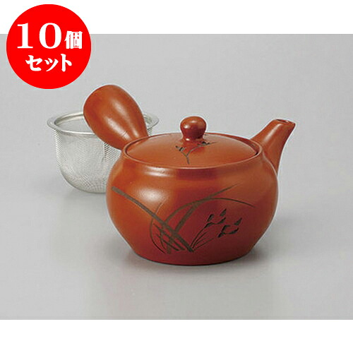 10個セット 急須 朱泥1.8合蘭帯網 [320cc] | ポット 急須 きゅうす 土瓶 お茶 一服 まったり 人気 おすすめ 食器 業務用 飲食店 カフェ うつわ 器 おしゃれ かわいい ギフト プレゼント 引き出物 誕生日 贈り物 贈答品 食器セット