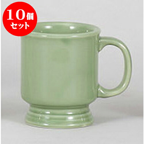 10個セット マグカップ ヒワ厚口高台アメリカン碗 [10.7 x 9.2cm 200cc] | 人気 おすすめ 食器 洋食器 業務用 飲食店 カフェ うつわ 器 おしゃれ かわいい ギフト プレゼント 誕生日 贈答品 食器セット 食器セット｜せともの本舗
