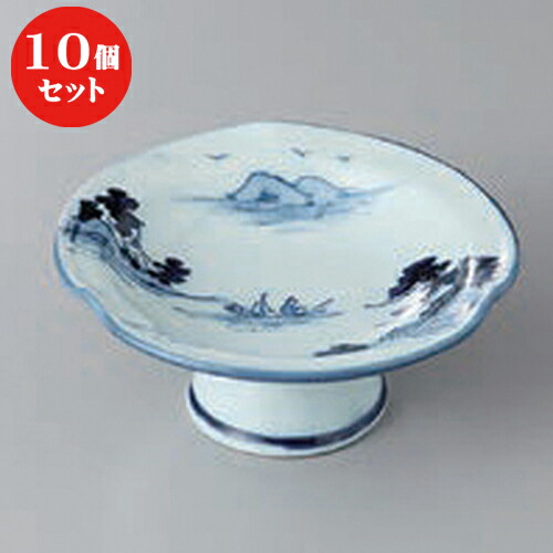 10個セット☆ 高台小鉢 ☆手描き山水高台小鉢 [ 12.3 x 5.2cm ] | 小鉢 小 小さい 鉢 ボウル 万能 人気 おすすめ 食器 業務用 飲食店 カフェ うつわ 器 おしゃれ かわいい ギフト プレゼント内祝い 結婚祝い 誕生日 贈り物 贈答品 食器セット