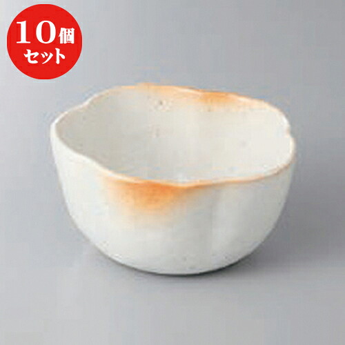 10個セット ☆ 小鉢 ☆火色志野梅形深小鉢 [ 10.8 x 5.8cm ] | 小鉢 小 小さい 鉢 ボウル 万能 人気 おすすめ 食器 業務用 飲食店 カフェ うつわ 器 おしゃれ かわいい ギフト プレゼント内祝い 結婚祝い 誕生日 贈り物 贈答品 食器セット｜せともの本舗