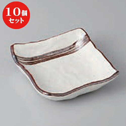 10個セット ☆ 小鉢 ☆志野流線４.０角小鉢 [ 11 x 11 x 3cm ] | 小鉢 小 小さい 鉢 ボウル 万能 人気 おすすめ 食器 業務用 飲食店 カフェ うつわ 器 おしゃれ かわいい ギフト プレゼント内祝い 結婚祝い 誕生日 贈り物 贈答品 食器セット｜せともの本舗