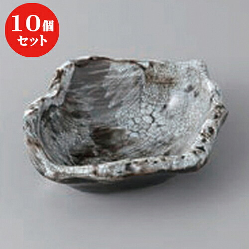 10個セット ☆ 高台小付 ☆かいらぎ黒ちぎり角小付 [ 11 x 8 x 2.8cm ] | 和食器 鉢 小鉢 ボウル 料亭 ホテル 食器 業務用 飲食店 カフェ うつわ 器 おしゃれ かわいい ギフト プレゼント 内祝い 誕生日 贈り物 贈答品 おすすめ 食器セット