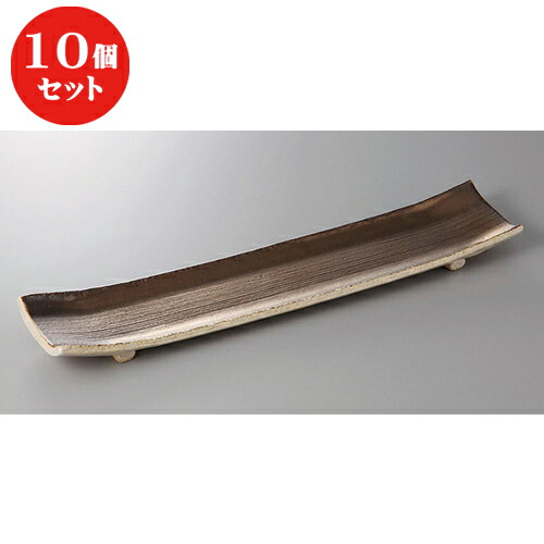 10個セット ☆ 長角盛皿 ☆たくみ金彩手造り足付１４号長皿 [ 46.3 x 9.3 x 1.4cm ] | 人気 おすすめ 食器 洋食器 業務用 飲食店 カフェ うつわ 器 おしゃれ かわいい ギフト プレゼント 誕生日 贈答品 食器セット 食器セット 34,606円